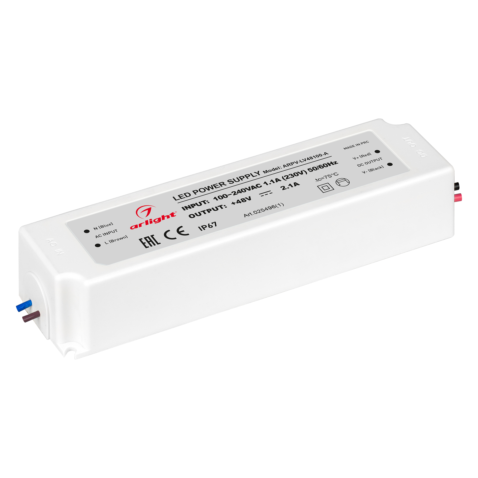 Блок питания ARPV-LV48100-A (48V, 2.1A, 100W) (Arlight, IP67 Пластик, 3 года)