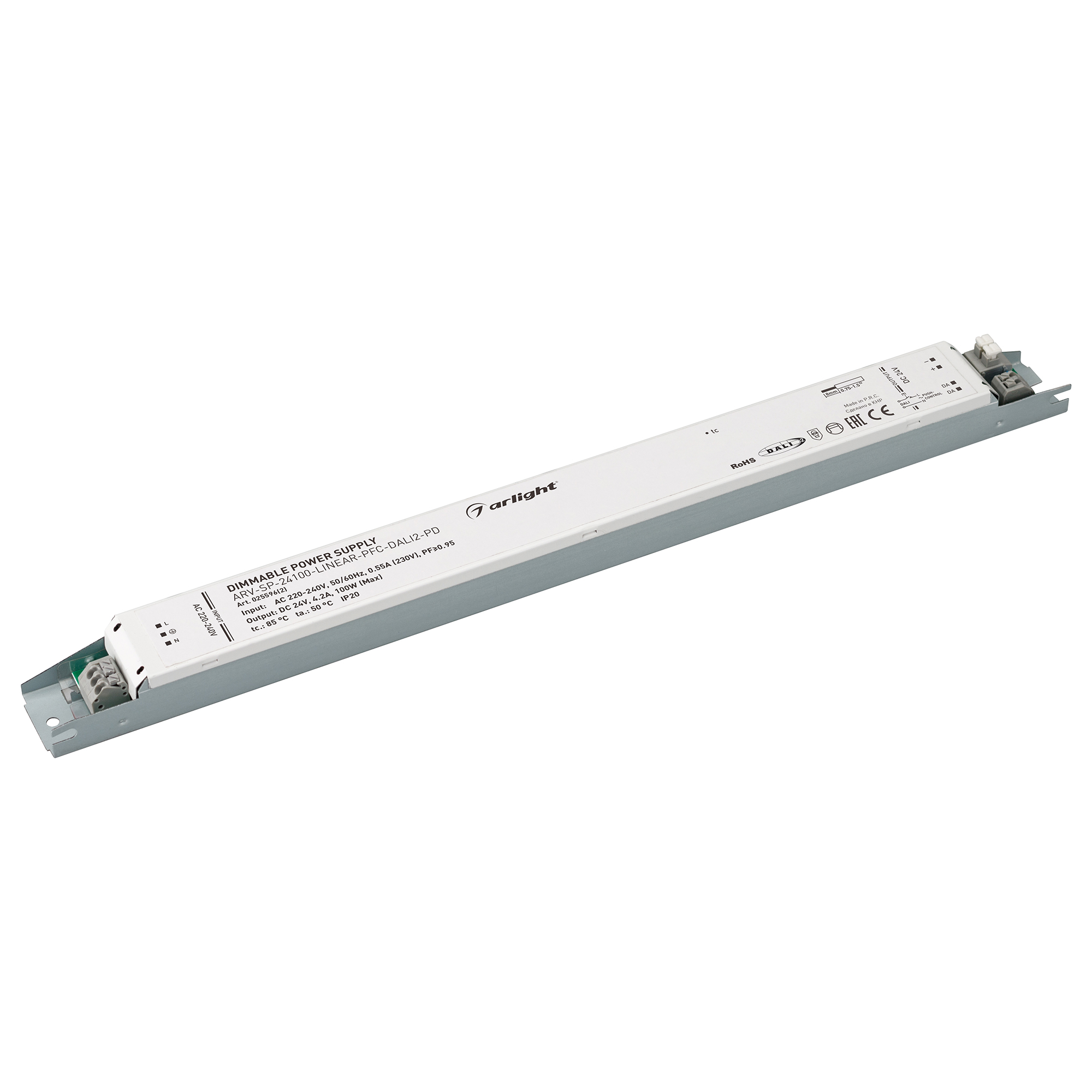 Блок питания ARV-SP-24100-LINEAR-PFC-DALI2-PD (24V, 4.2A, 100W)