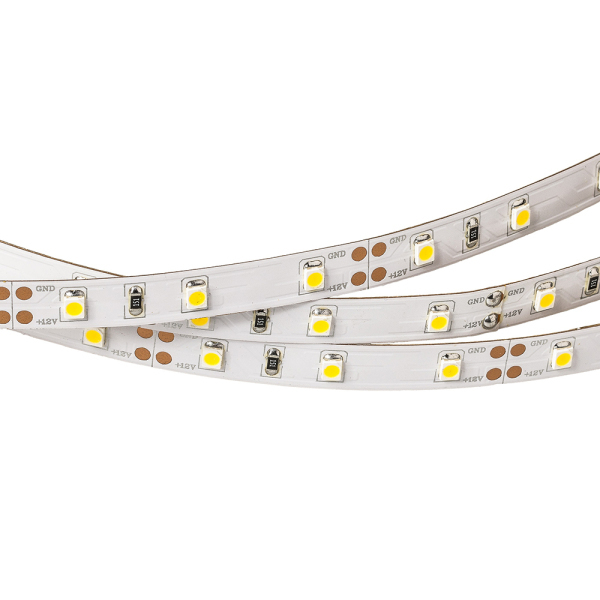 Светодиодная лента RT2-3528-60-12V Warm White (300 LED) (NormaLED, 4.8 Вт/м, IP20)