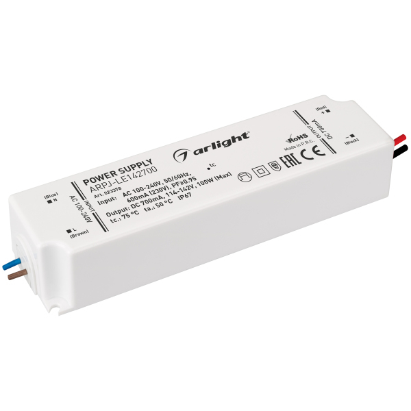 Блок питания ARPJ-LE142700 (100W, 700mA, PFC) (Arlight, IP67 Пластик, 3 года)