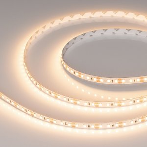 Светодиодная лента RT-A120-8mm 12V Warm3000 (14.4 W/m, IP20, 2835, 5m) (Arlight, Открытый)