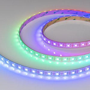 Светодиодная лента герметичная SPI-P-B60-12mm 12V RGB-PX1-BPT (8 W/m, IP66, 5060, 5m) (Arlight, бегущий огонь)