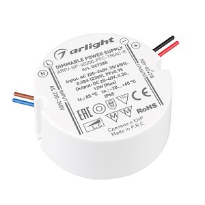 Блок питания ARPJ-SP-40300-PFC-TRIAC-R (12W, 20-40V, 300mA) (Arlight, IP65 Пластик, 5 лет)